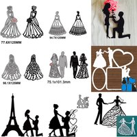 Wedding Bride Proposal Couple Metal Cutting Dies Stencils For DIY Scrapbooking Album Paper Card Craft Embossing Die Cuts Stencil