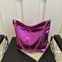 Glossy Tote Bags for Women Fashion High Capacity Shopping Pouch PU Leather Handags Shiny Casual Female Purse Girls Shoulder Bag