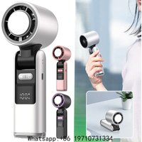 handheld portable fan USB rechargeable 4000mA 100 speed adjustable large air volume LCD display outdoor mini fan