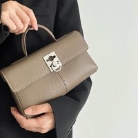 Handbag Niche Designer Genuine Leather with Scarf Luxury Designer Trendy Shoulder Bag Solid Color Commuting Bag for Women Gift