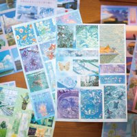 JCAC 20pcs/bag of A6 Die-Cut Sticker Sheets: Romantic Fragments Series – Japanese Retro-Style Bullet Journal Decorative Stickers