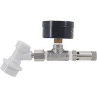 Ball Lock Quick Disconnect with Pressure Gauge and Adjustable PRV Spunding Valve 0-30 psi Homebrew Kegging Pressure Transfer