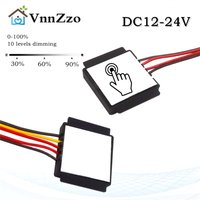 Mirror Touch Switch DC 12V 24V Light Strip Touch Dimming Mirror LED Monochrome Tricolor Electrodeless Dimming Switch Adjusta