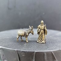 Pure Brass Travel Four Seas Old Man Huatuo Donkey Miniature Model Sandpan Fish Tank Landscaping Pieces Micro Shot Small Doll