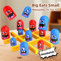Tic-Tac-Toe Game, Brain Teaser, Family Interaction, Fun Nesting Doll Board Game, Party Game, Christmas