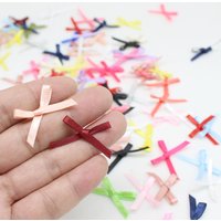 100 or 200 pieces/lot 4mm small ribbon bows for flowers, crafts, DIY party decoration, gift packaging accessories