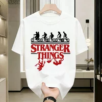 AliExpress Potdemiel New Hellfire Club Amazing Story Bicycle Inverted Pattern Printed Casual Pure Cotton Loose Short-sleeved Shirt for Men and Women