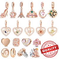 Rose Gold Series 925 Sterling Silver Twelve Constellation Crescent Moon Crown High Heel Charm Fit DIY Bracelet Necklace Gifts