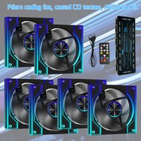 6x120mm ARGB Fan + 8-Port PWM ARGB Hub Kit Magnetic Back PC Cooling Fan Controller Remote Control (Battery Not Included)