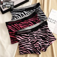 Fashion Men's Underwear Cotton Leopard Printed Panties Comfortable Breathable Boxer Shorts Sexy U Bulge Pouch Underpants Hombre