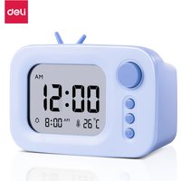 Deli LE104 LCD Display Electronic Alarm Clock Trendy Cute TV Style Accurate Time Europe Fashion Home Decorative