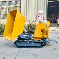 Mini Dump 1200kg Crawler Dumper Manual Tracked Dumper Small Dumper Agricultural Self Loading Hydraulic Truck customization Sale