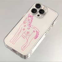 Pink pony pattern phone case suitable for iPhone 17 16 15 14 13 12 11 Pro/Max/Plus anti drop and shockproof back cover