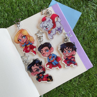 DC superhero family acrylic pendant keychain, anime role-playing gift