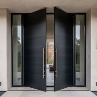 Customized Aluminum Entrance Door for Houses Exterior Main Entry Pivot Door High-end Large Double Door for Conference Building