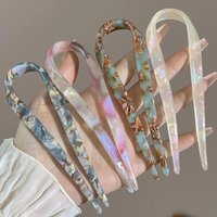 1Pcs Geometric U-Shaped Hair Sticks Acetate Acrylic Hair Fork Hair Clips Fashion Bow Hairpin Headwear Women Hair Accessories