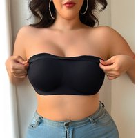 Fashion Women Tube Tops Strapless Bra Black Skin Chest Wrap Bandeau Unlined Seamless Breathable Comfortable Underwear Tops