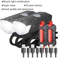 Cycling Light Bicycle Lantern USB LED Rechargeable Set Mountain Bike Light Front Back Headlight Flashlight Bike Accessorries