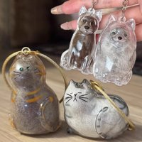 Clear Dog/cats Hair Storage Keychain Container Adorable Pet Capsule Pendant with Key Ring for Pet Lovers DIY Memorial Keychain