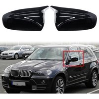 For BMW X5 E70 X6 E71 2007-13 Side Wing Mirror Cover Caps Gloss Black Left+Right