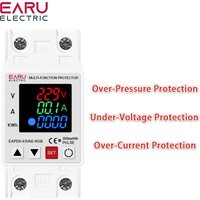 63A 230V 3IN1 Display Adjustable Over Voltage and Under Voltage Protective Device Protector Relay Over Current Protection Limit