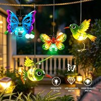LED Solar-Powered Garden Hanging Light, Metal LED Decoration, Creative Insect Design Garden Decoration Solar Hanging Light Decor