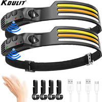 1pc Super Bright 10000 Lumens LED Headlamp with ZoomableUSB Rechargeable Waterproof Headlight for Camping Hiking Cycling Fishing