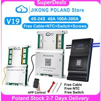 JIKONG JK BMS V19 Smart BMS 4S~24S BT-Display Heat CAN 0,4~2A Strom 40A 100A 200A 300A Aktiver Balancer für Li-Ion LiFePo4 LTO Batterie BMS (JK-B2A8S20P-HC JK-B2A20S20P-HC)