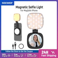 NEEWER BASICS Magnetic Selfie Light For MagSafe iPhone,CRI95 700lx/0.3 Folding LED Phone Fill Ring Lighting with Mirror for Make