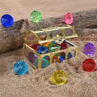 10 Piece Diamond Set with Treasure Pirate Chest Diving Gemstone Pool Toys Swimming Party Gems Kids Swimming Toys Gifts