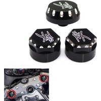 Front Fork Covers For SUZUKI GSX1300R HAYABUSA 2008-2020 Motorcycle Accessories CNC Logo Triple Tree Stem Yoke Cap Black