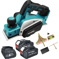 PATUOPRO 15000RPM Handheld Electric Planer Rechargeable Cordless DIY Furniture Wood Cutting Power Planer For Makita 18V Battery