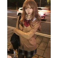 Autumn Winter New Style Japanese JK Uniform Knitted Cardigan Jacket Women's Student College Style School Uniform V-neck Sweat...