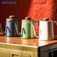 JUSTINLAU Stainless Steel Pour-over Coffee Kettle Precise Flow Control Coffee Pot with Gooseneck Spout Fine-Tip Drip Coffee Pot