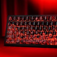 XVX Rose IMD Keycaps Pattern Shine-Through OEM Profile Key Cap Set 118 keys Translucent Backlit Design for Mechanical Keyboards