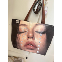 New Creative Women's Tote Bag Trend Face Printing Large Capacity Shoulder Bag Water Proof Hot Girl Handbag Large Shopping Bag