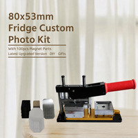 Square & Rectangle Fridge Magnet Button Maker Machine 3.1*2.1"Diy Custom Photo Badge Making Kit with 100Pcs Acrylic Cardboard Magnet Materials