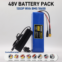 New 48V 12000mAh 2000W 13S3P DC/T Lithium Ion Battery Pack Suitable for 48V motors with BMS+54.6V Charger