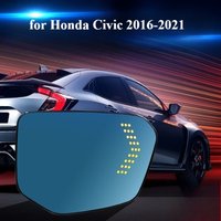 for Honda Civic 2016-2021 Rearview Mirror Blue Glass Anti-glare Streamer Turn Signal Heating and Defogging Rearview Side Lens