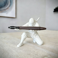 9cm 3D Printed Ninja Pen Holder Cool Organizer Mini Pen Stand Creative Desk Ornament Modern Desktop Decor Gift