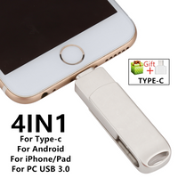 360° rotation 256GB Metal OTG Flash Drive 512GB 128GB pendrive For iPhone/ipad/IOS/Otg Type-C Mirco External Storage Devices