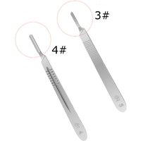 10pcs Dental Surgical Scalpel Handle #3 # 4 Medical Stainless Steel Thickened Knife Blade Holder Dentistry Material