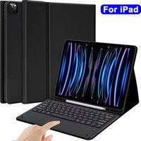 Keyboard Cover For iPad Air 11 M2/M3,Detachable Keyboard Case For iPad Pro 11 12.9,iPad 10th Air 4 5/iPad A16 With Pencil Holder
