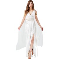 Ancient Greek Mythology Goddess Queen Cosplay Costume Sexy High Slit Long Dress For Women Halloween Carnival Clothing Perform