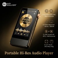 Hifi Walker Digital Music Player MP3 with Bluetooth Wifi Dual Flagship DAC Chip Native DSD256 Lossless Flac 128GB Storage