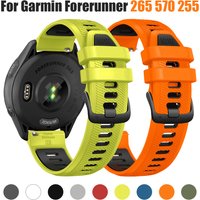 22mm Two-tone Silicone Watch Strap For Garmin Forerunner 265 255 Music 570 47mm/Venu 4 3 45mm Smartwatch Bracelet Watch bands
