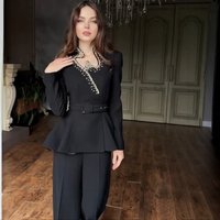 Skirt Suit Women Coat Long Skirts 2 Piece Sets Sashes Diamonds Irregular Jackets Outfits Party Ensemble Top A Line Spring 2026