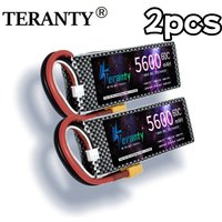 2PCS TERANTY 7.4V 5600mAh 60C 2S LiPo Battery XT60 TAMIYA XT90 DEAN T Plug for RC Drone FPV Helicopter Car Truck Hobby