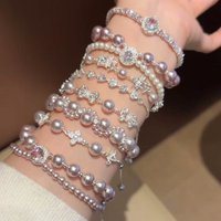 Rose Diamond Inlaid Pearl Bracelet Exquisite And Elegant Suitable For Daily Commuting Multifunctional Bracelet Light Luxury Hig