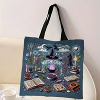 Witchcraft-Themed Handbag Shopping Bag Adorable Bags for Outdoor Travel Shoulder Large Capacity Tote Bags Halloween Magic Gift
